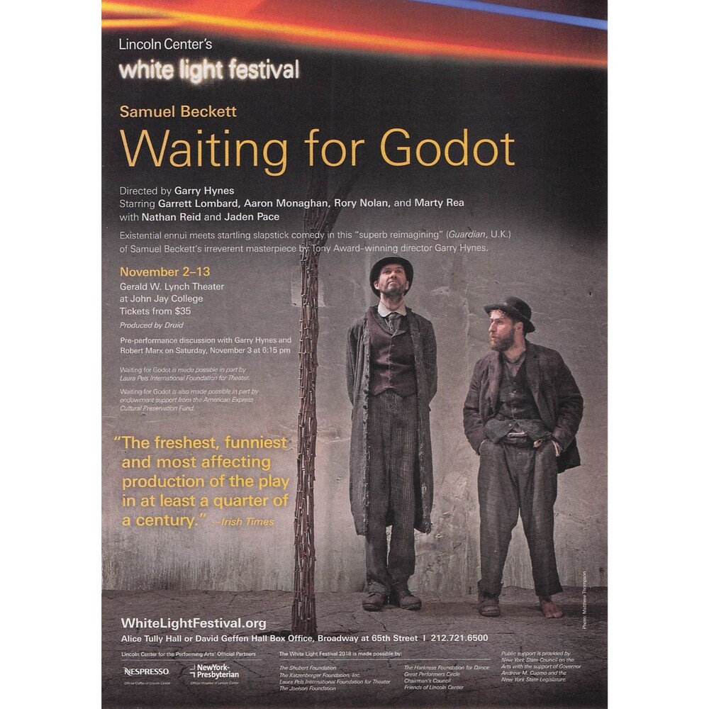 Waiting for Godot Broadway Ad Lincoln Center White Light wall decor Beckett page